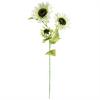 Leaf Pack of 6 x 88cm White Artificial Sunflower - 3 heads thumbnail 6