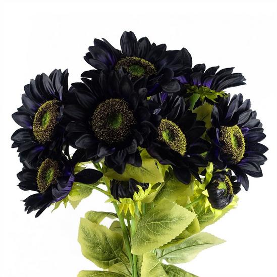 Leaf Pack of 6 x 88cm Purple Artificial Sunflower - 3 heads 1