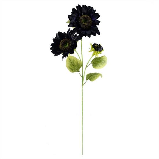 Leaf Pack of 6 x 88cm Purple Artificial Sunflower - 3 heads 6