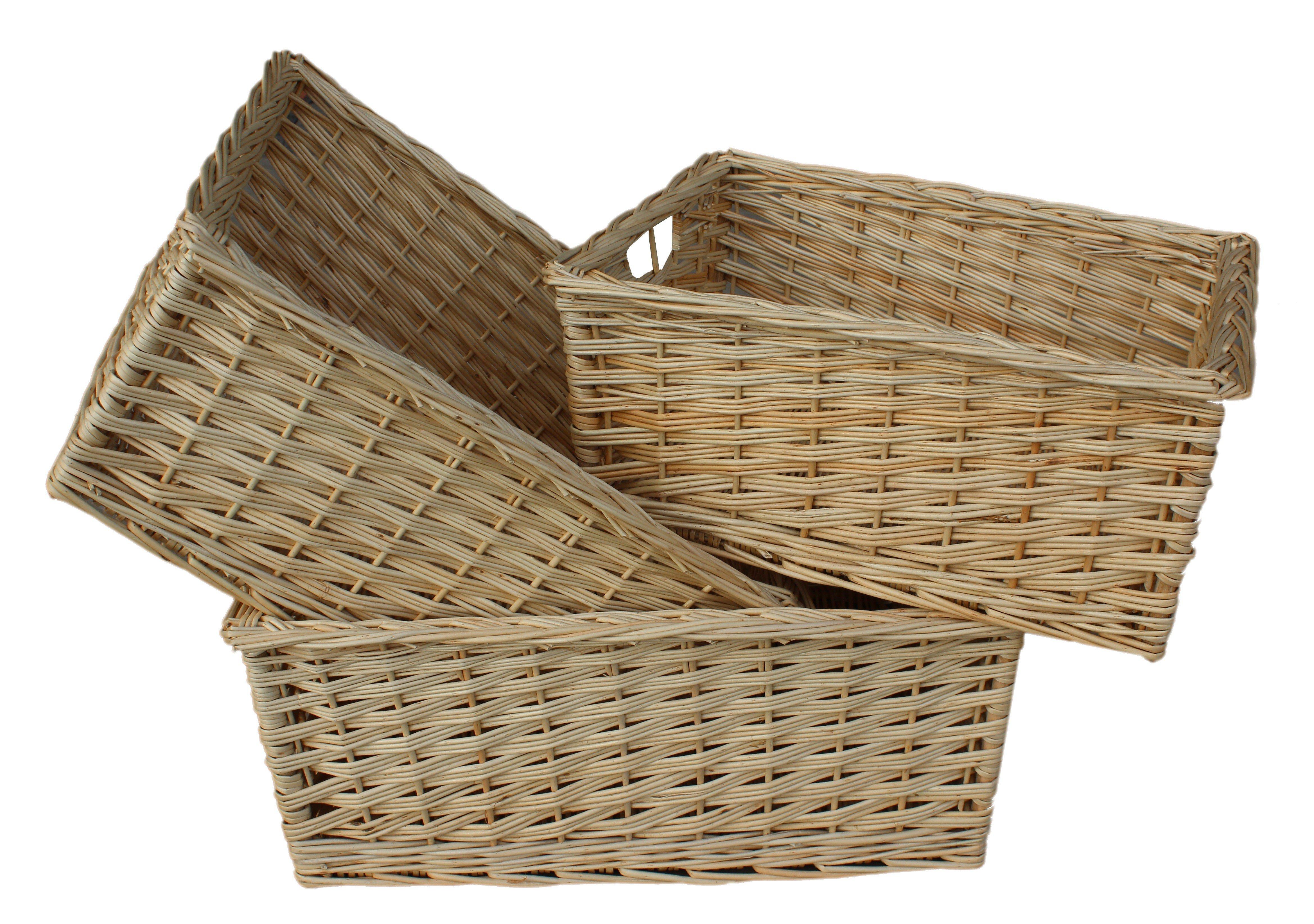 Wicker Set of 3 Kitchen Storage Basket