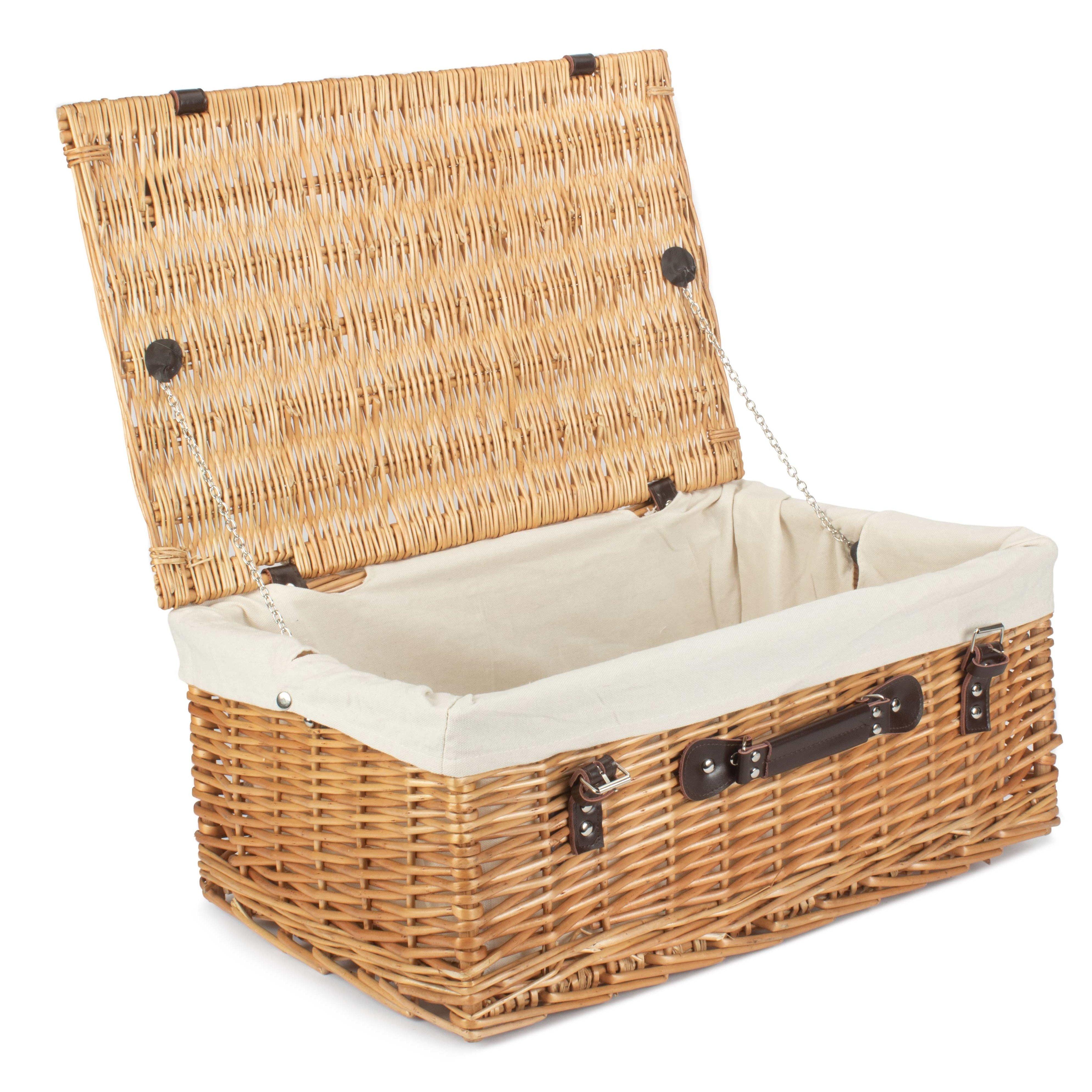 Wicker 55cm Buff Picnic Basket with Cotton Lining