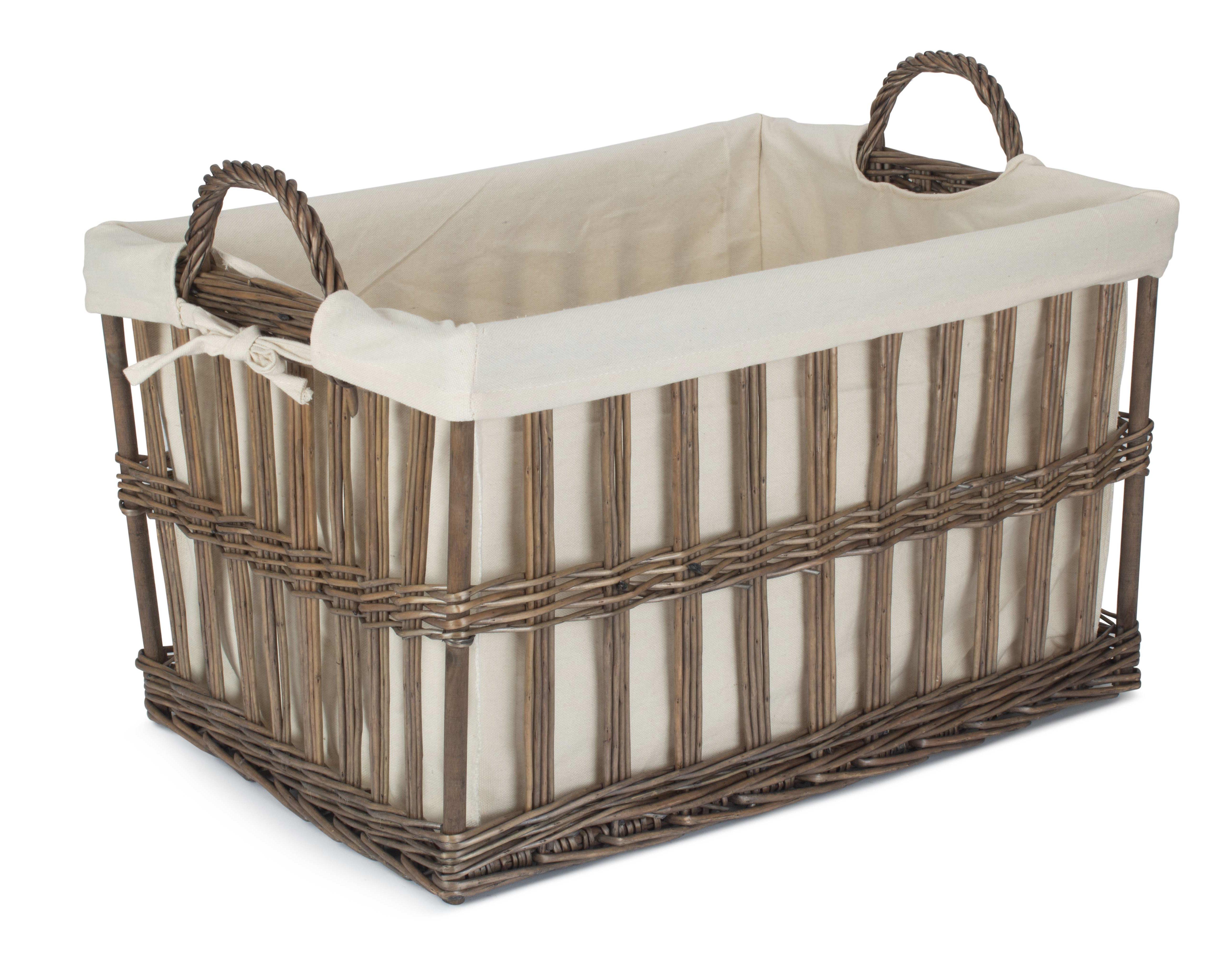 Cotton Lined Malmo Openwork Laundry Basket