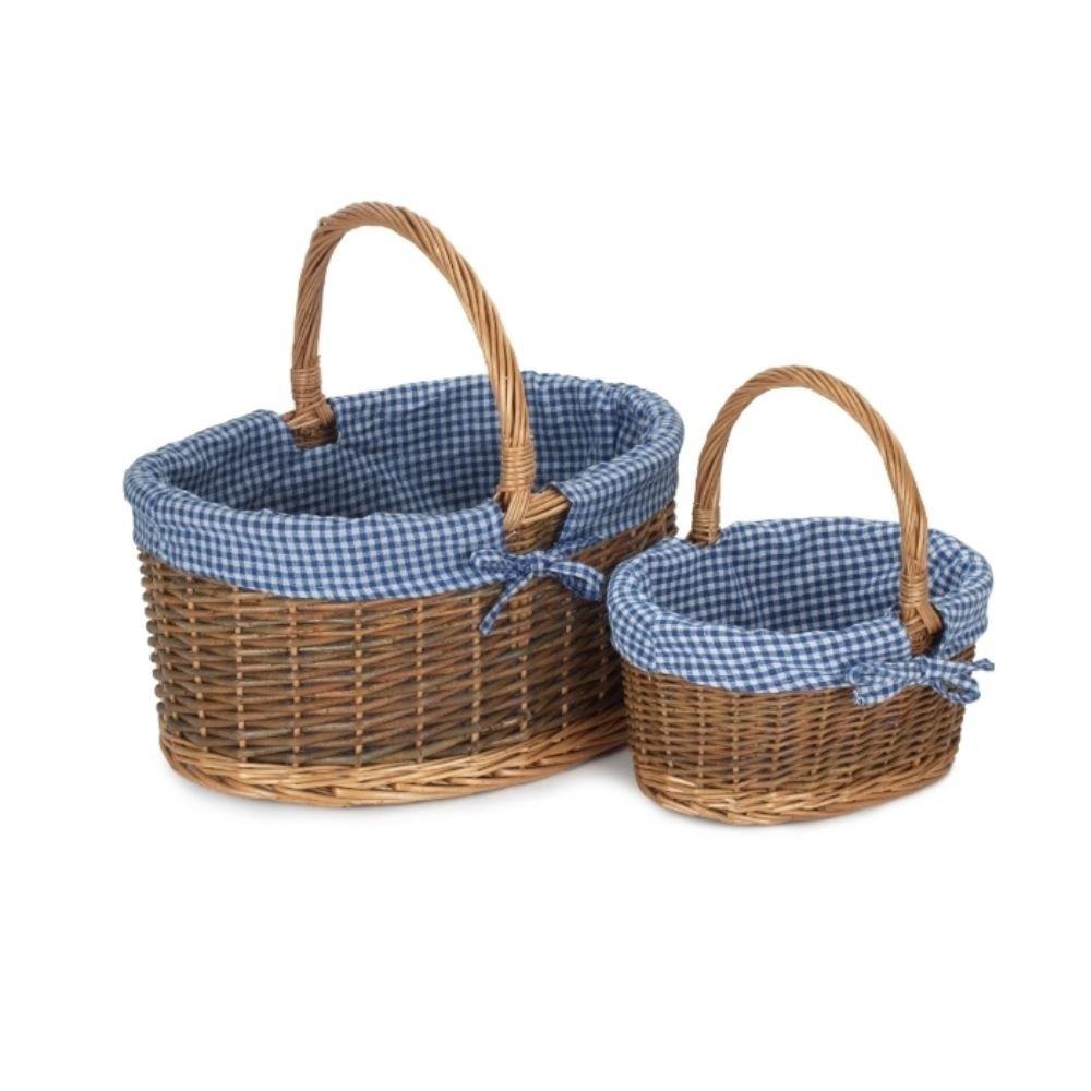 Wicker Set of Two Country Oval Shopping Baskets