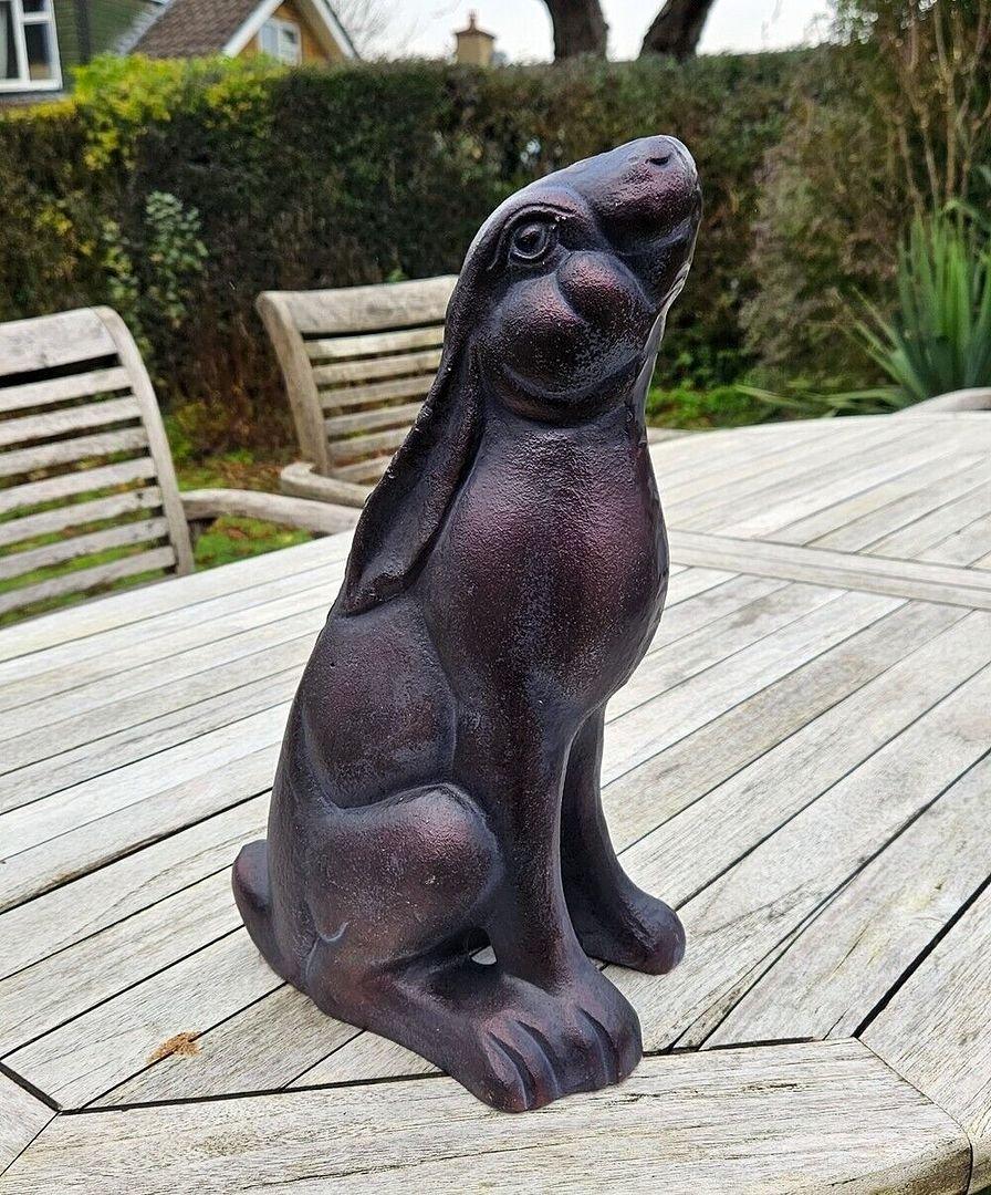 Stargazing Hare Garden Sculpture Cast Iron Ornament