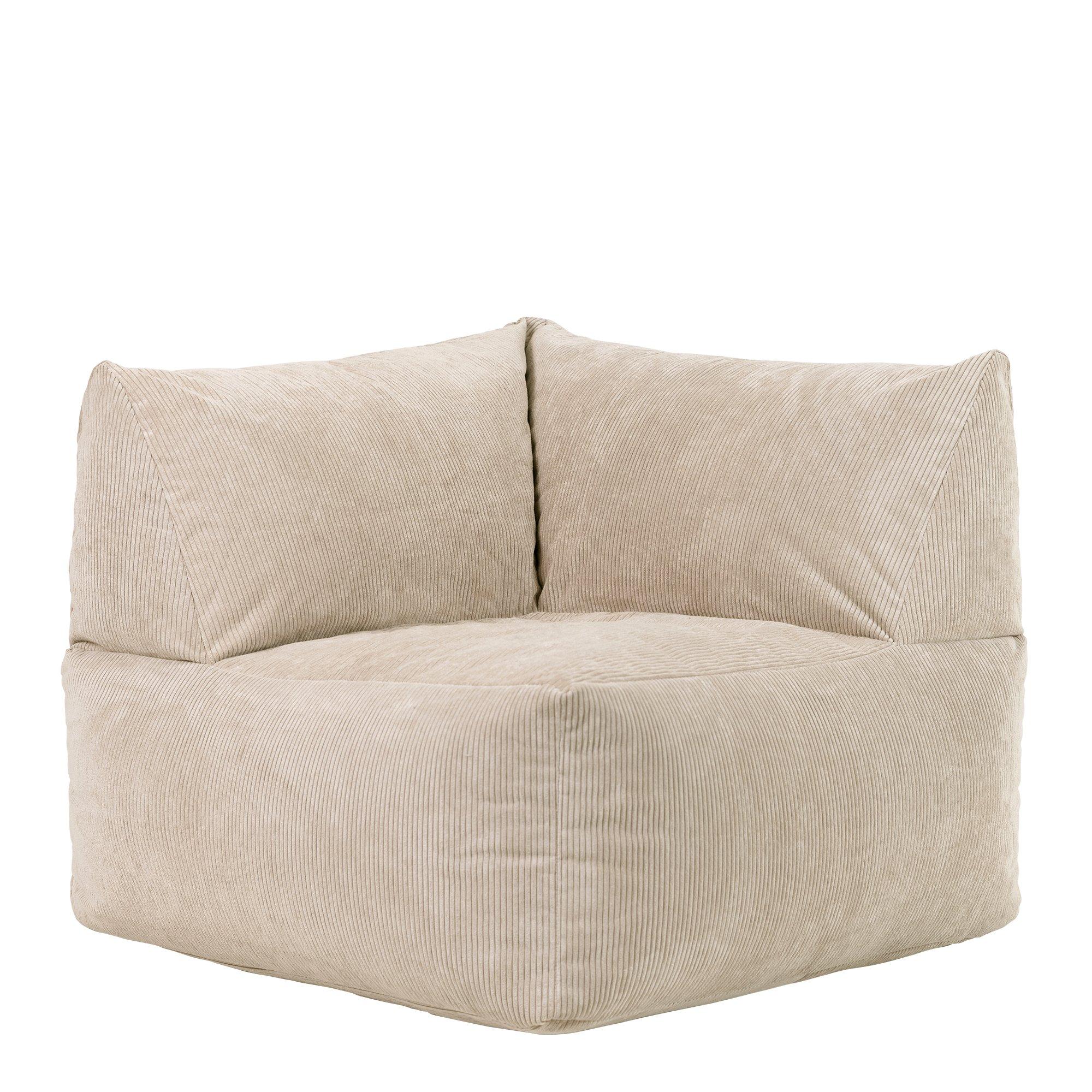 Tetra Charcoal Grey Corduory Floor Sofa Bean Bag Extra Large Pouffe Section