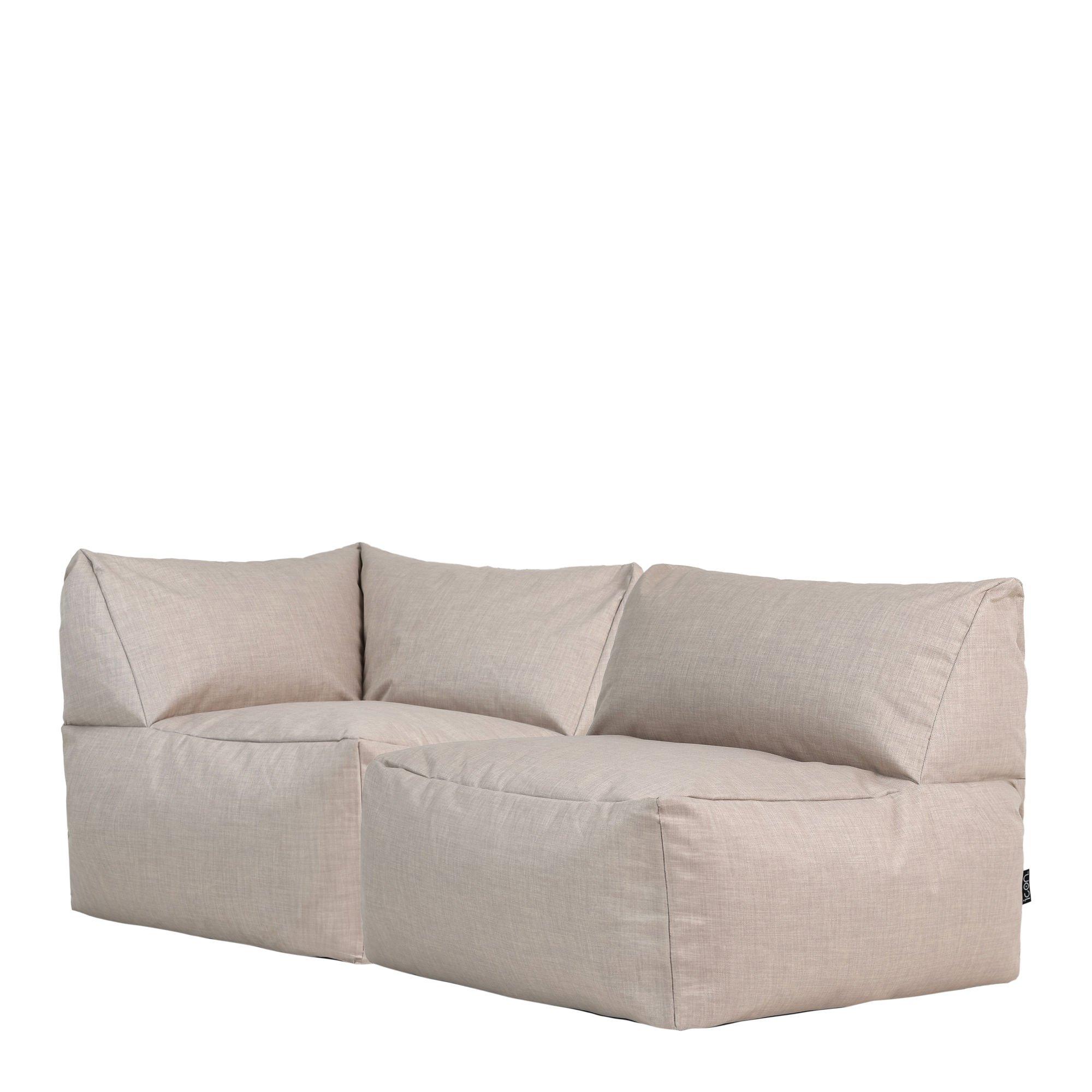 Tetra Indoor Outdoor Modular Bean Bag Grey Floor Corner Sofa -  2pc