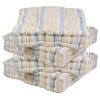 Dibor Set of 4 Giant Oxford Blue Striped Outdoor Garden Chair Seat Pad Cushions thumbnail 2