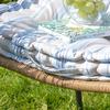 Dibor Set of 4 Giant Oxford Blue Striped Outdoor Garden Chair Seat Pad Cushions thumbnail 4