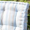 Dibor Set of 4 Giant Oxford Blue Striped Outdoor Garden Chair Seat Pad Cushions thumbnail 5