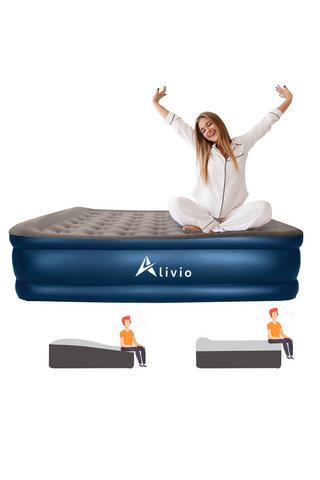 Product Inflatable Airbed Mattress with Built-in Electric Pump - Single/Double Grey