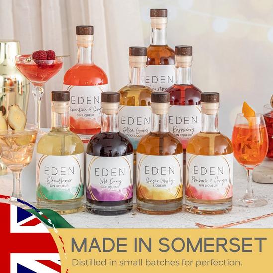 EDEN Treats Raspberry Gin Liqueur (350ml) with EDEN Limited Edition Gift Tube 5