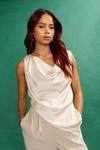 ANOTHER SUNDAY Satin Sleeveless Cowl Cami Top In Champagne thumbnail 2