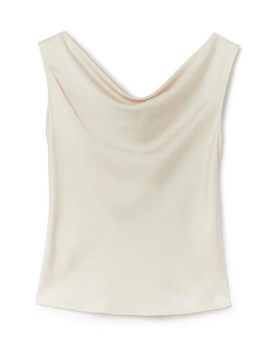 ANOTHER SUNDAY Satin Sleeveless Cowl Cami Top In Champagne 4