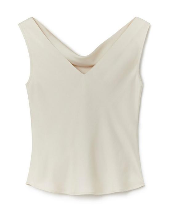 ANOTHER SUNDAY Satin Sleeveless Cowl Cami Top In Champagne 6