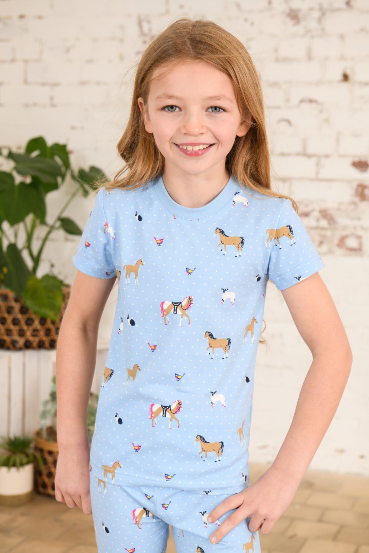 Animal Print Children Pyjamas Cotton Colourful Stretch