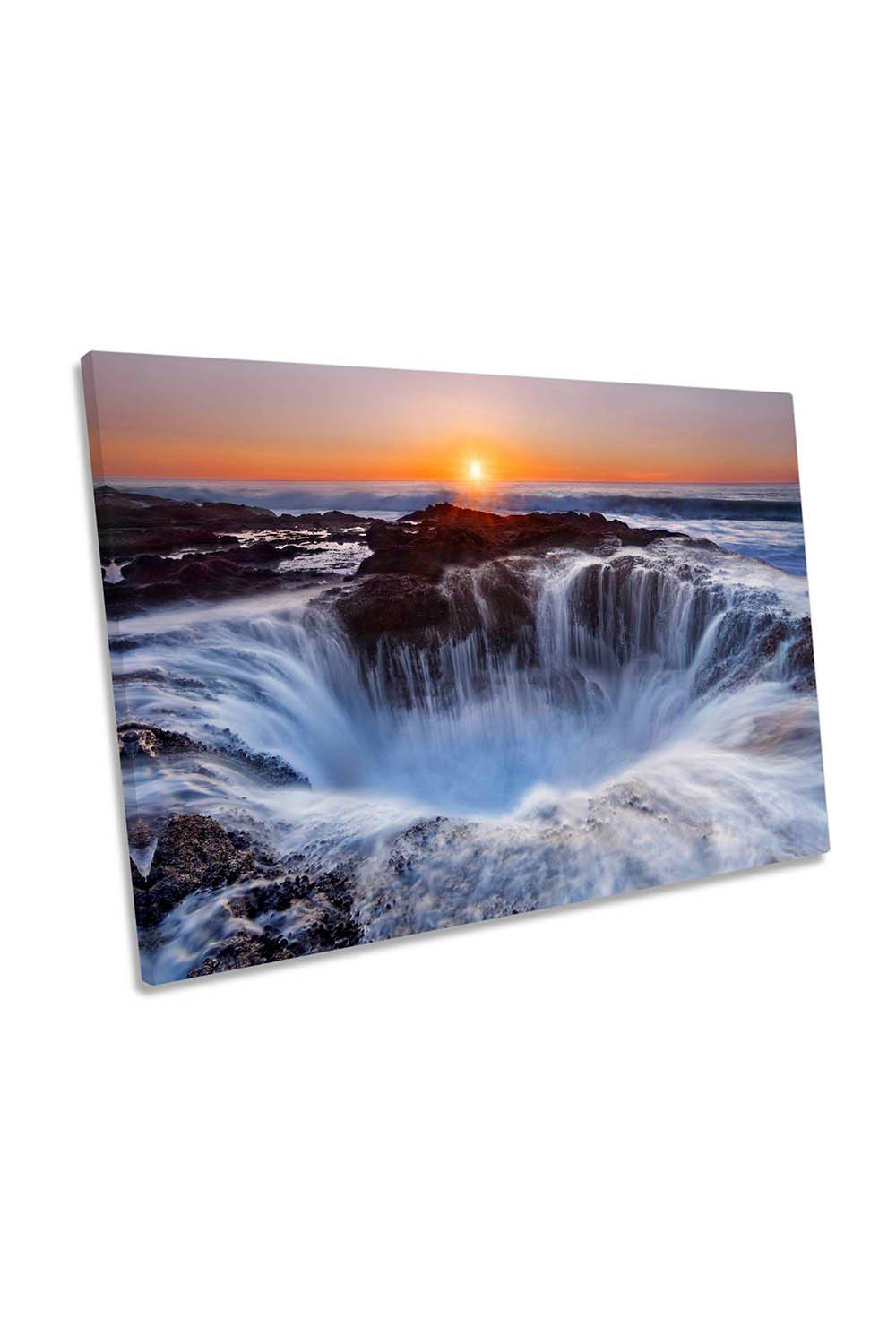 Thorsa Well Seascape Sunset Canvas Wall Art Picture Print