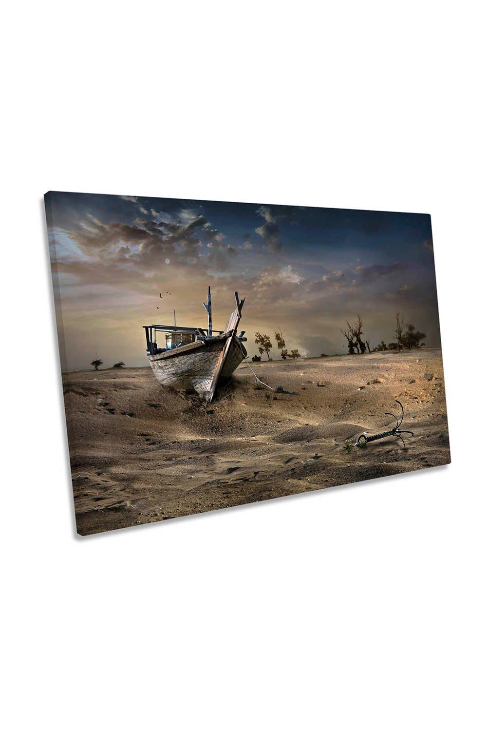 Ship in the Desert Canvas Wall Art Picture Print