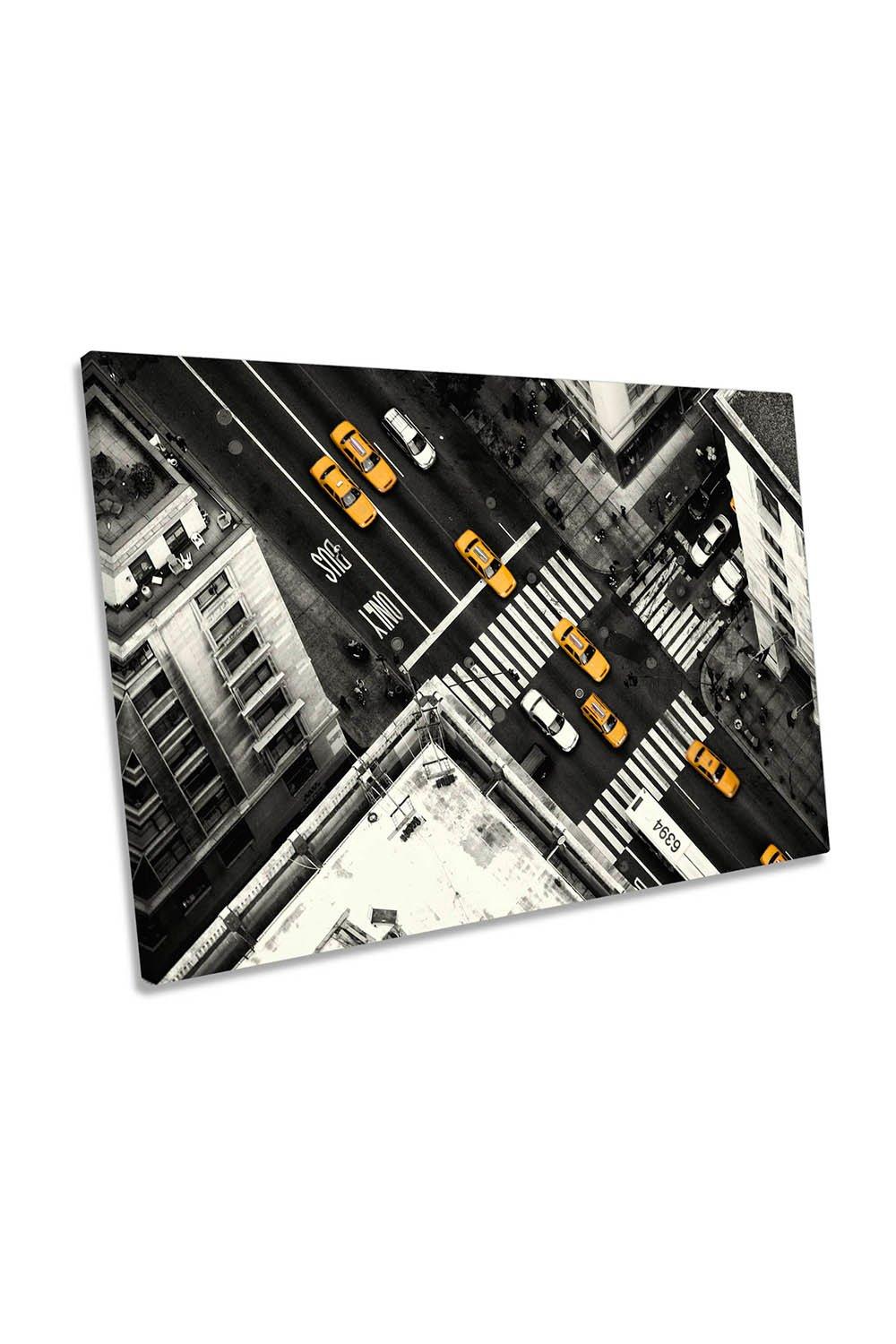 Yellow Flow New York Taxi Canvas Wall Art Picture Print