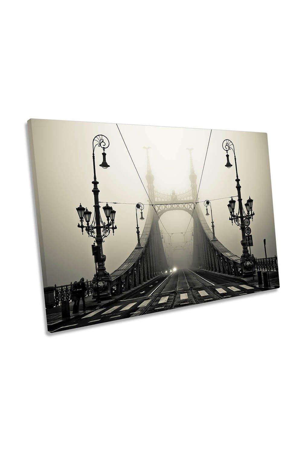 The Bridge Misty Budapest Canvas Wall Art Picture Print