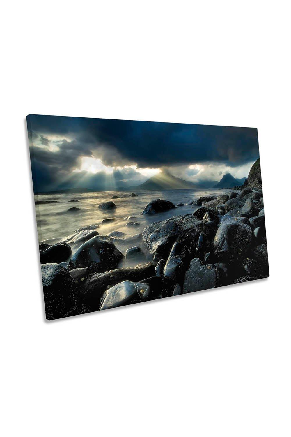 Skye Island Beach Rocks Coast Canvas Wall Art Picture Print