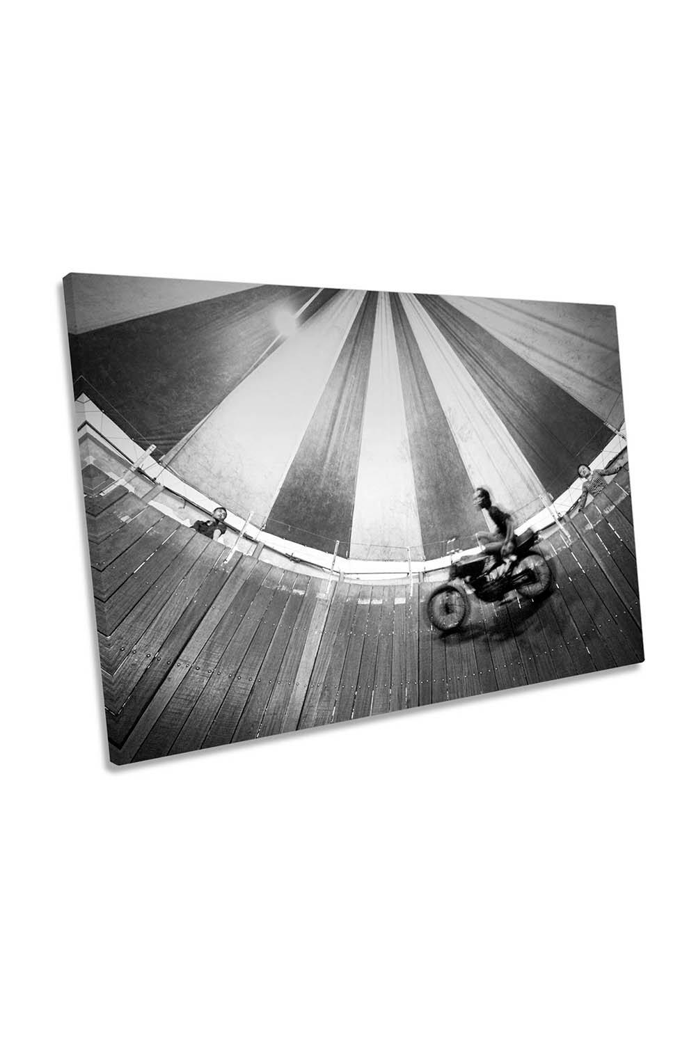 Daredevil Wall of Death Motorcycle Canvas Wall Art Picture Print