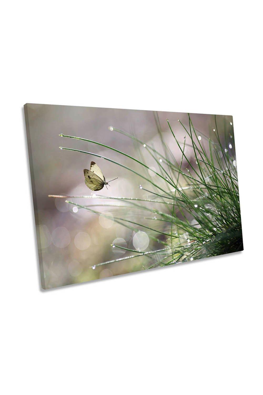 Imminent Landing Butterfly Floral Canvas Wall Art Picture Print