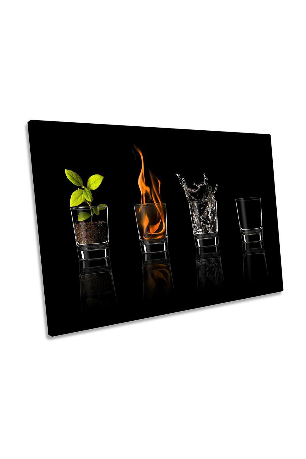 Elements Water Fire Earth Air Canvas Wall Art Picture Print