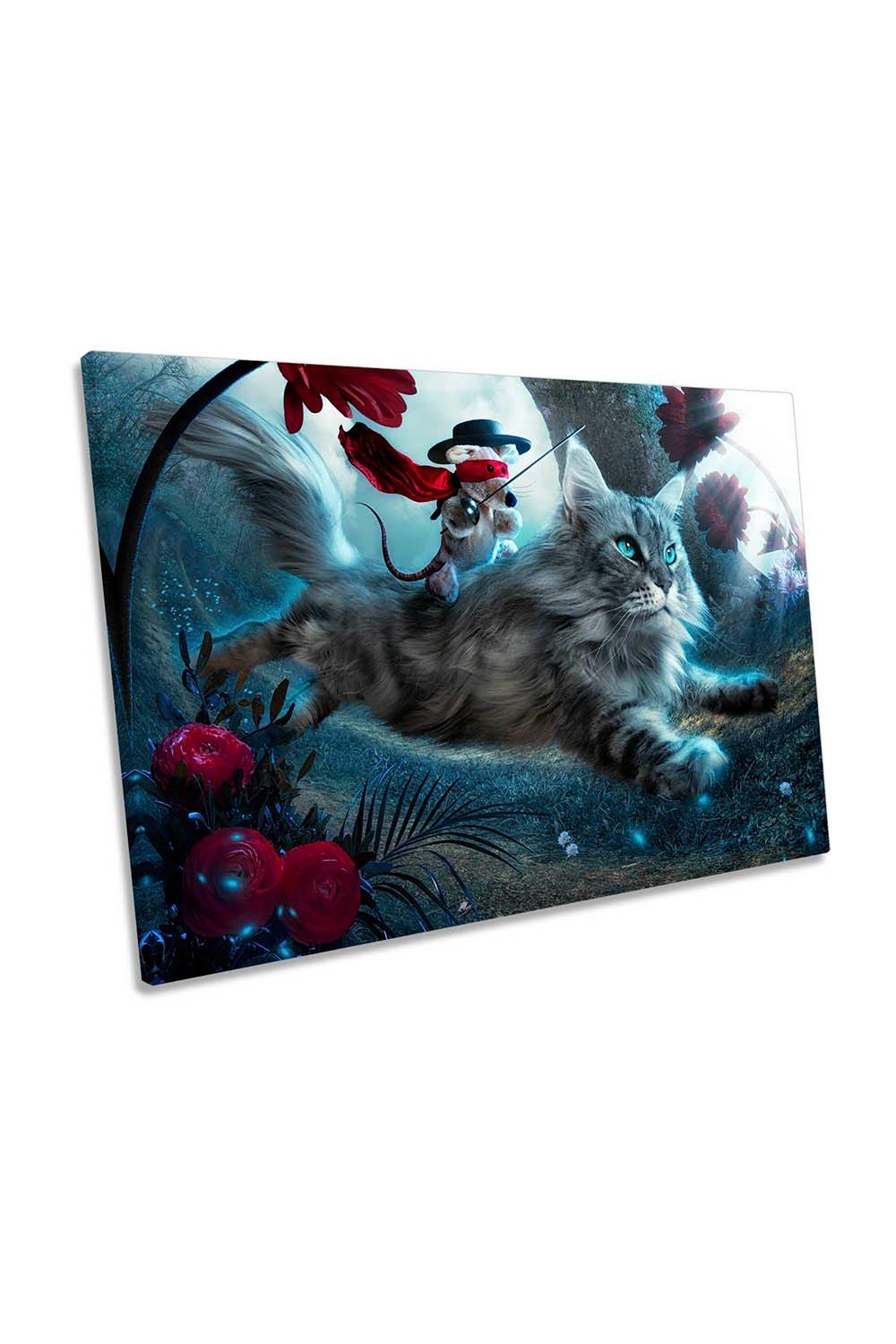 The Hero Mouse Cat Wonderland Canvas Wall Art Picture Print