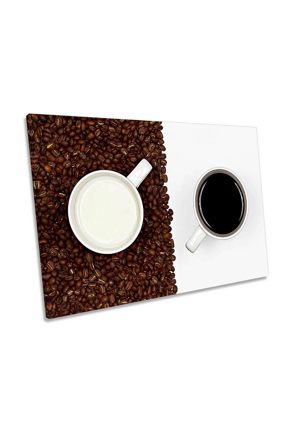 Yin Yang Coffee Cups Kitchen Canvas Wall Art Picture Print