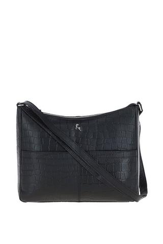 Ashwood Leather Crocodile Print Shoulder Bag Green: C-55