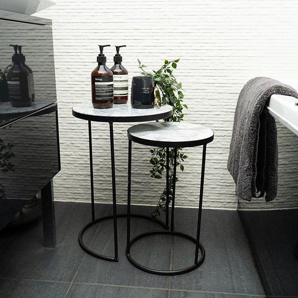 Set of 2 Side tables Marble Top