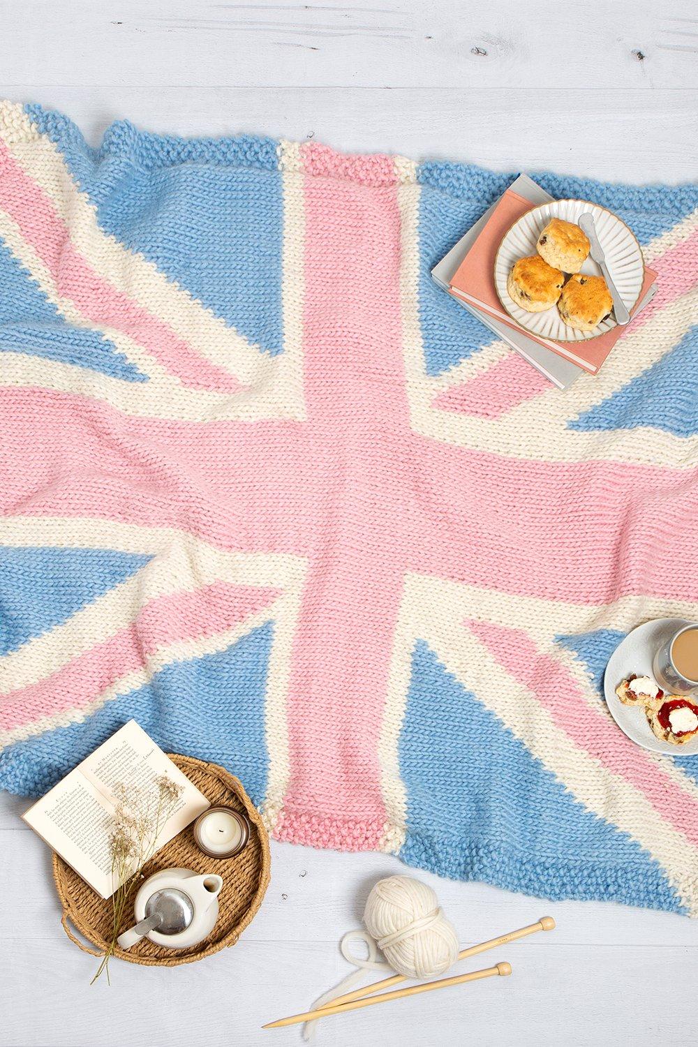 Union Jack Blanket Pastel - Knitting Kit