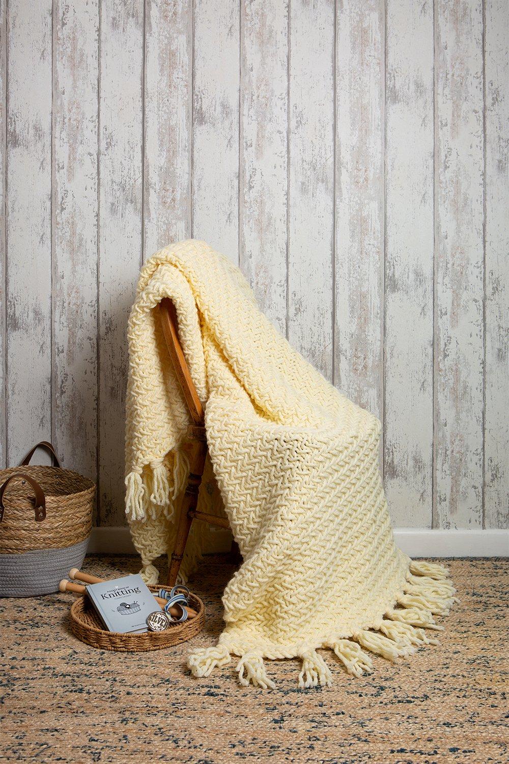 Herringbone Blanket Knitting Kit + Knitting Pocket Book - Silver Level