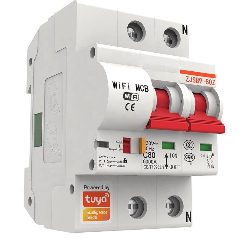Smart WiFi Circuit Breaker Automatic Swtich Overload Short Circuit Protection MCB 2P AC 230V 63A