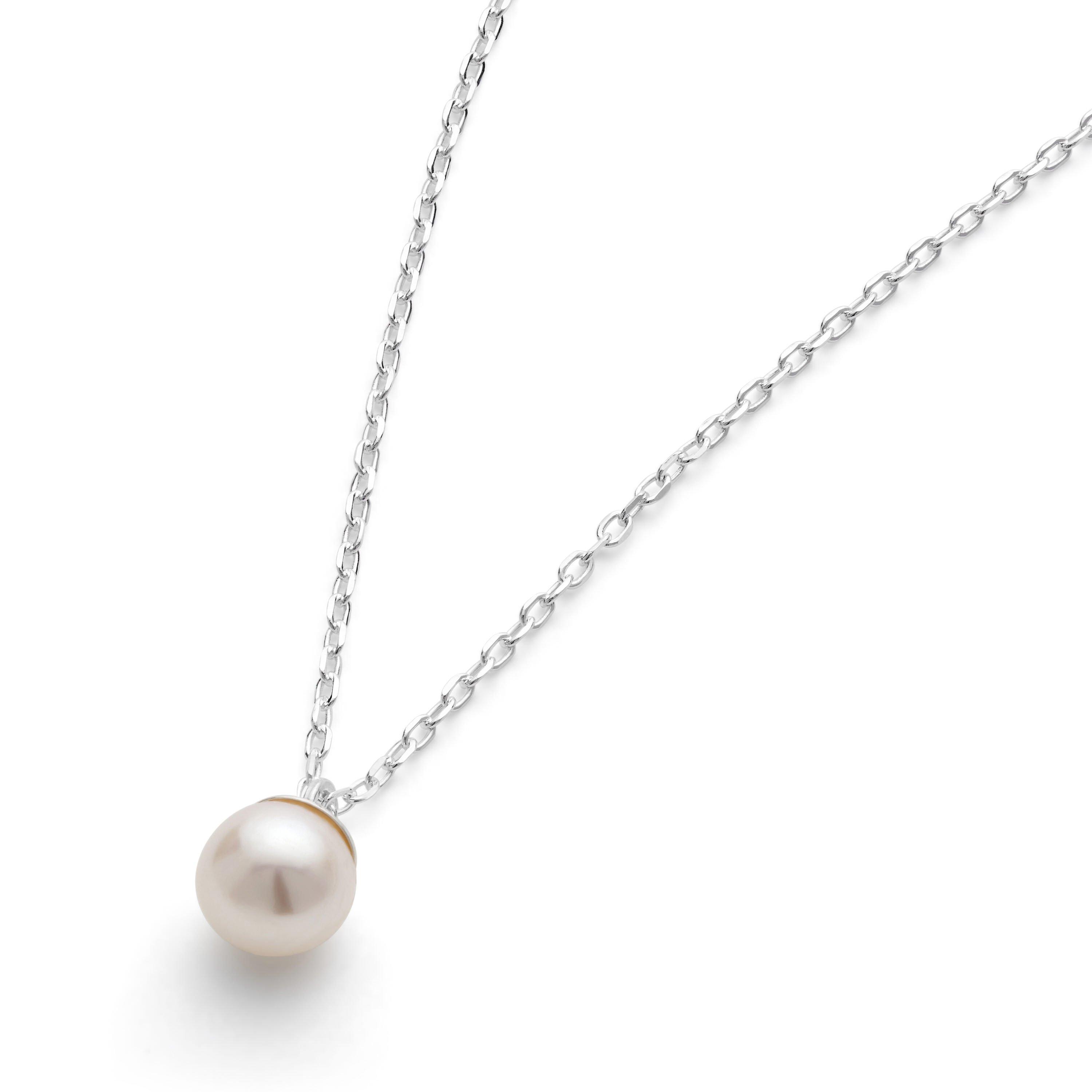 Silver Single Real Seed Pearl Necklace