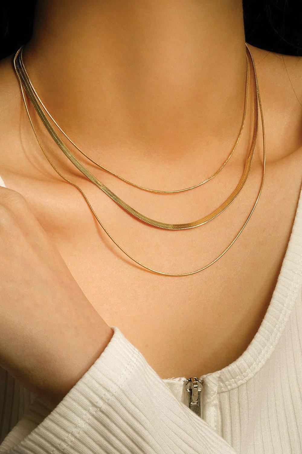 Dainty 14K Gold Chain Choker Necklace