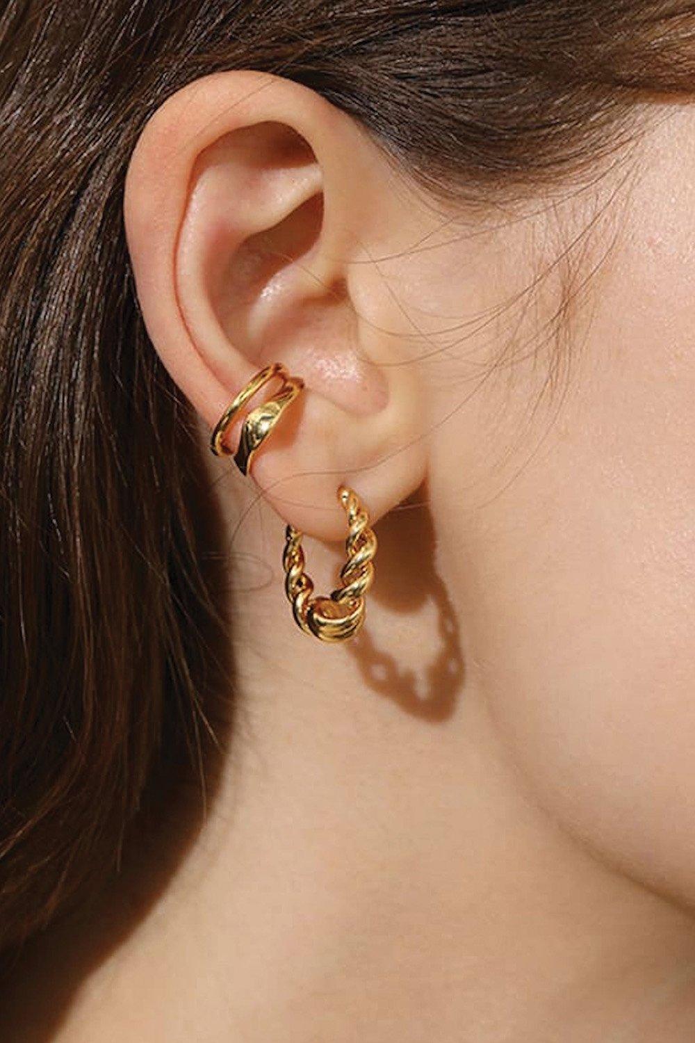 Chunky 18K Thick Gold Hoops