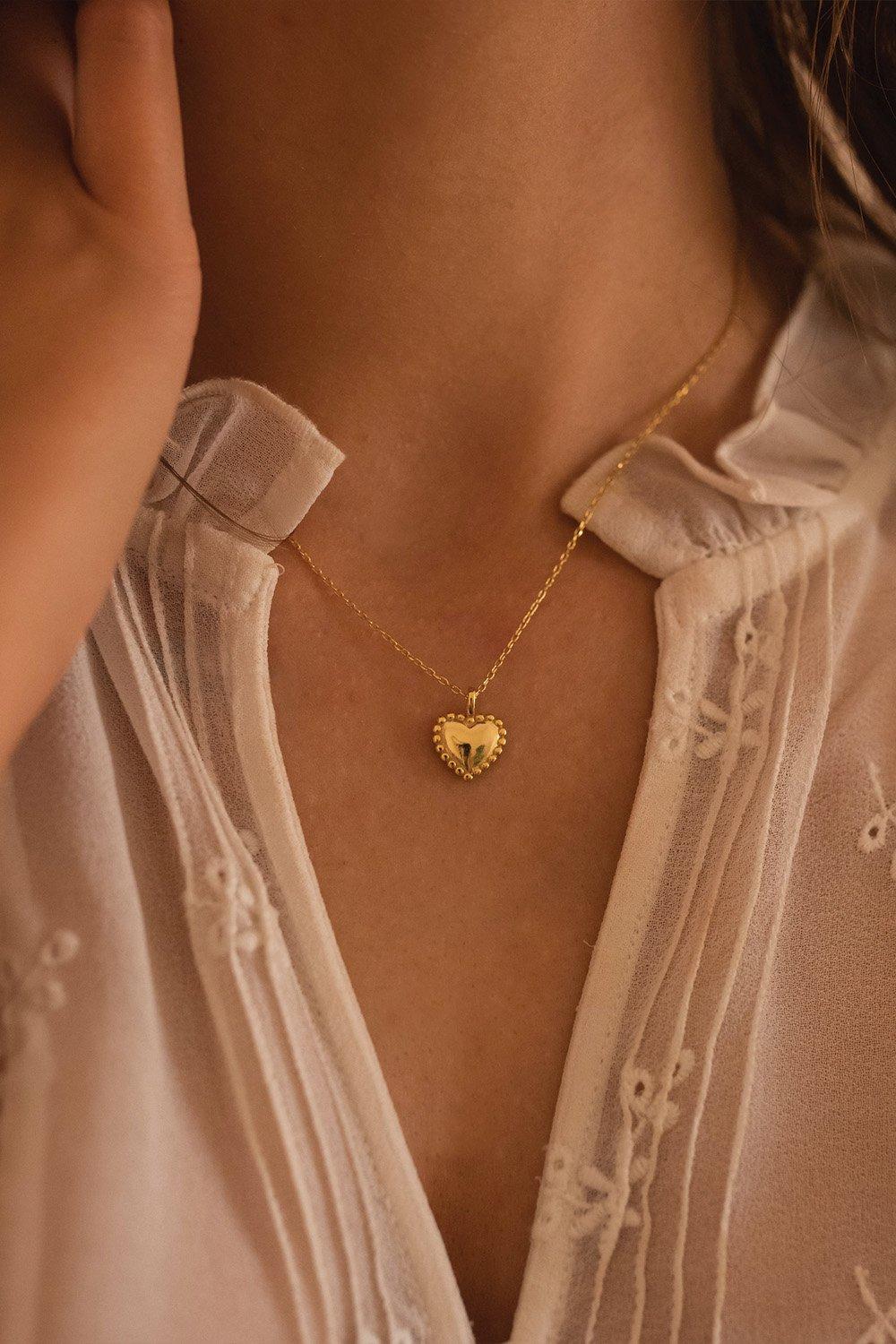 Dainty Silver Heart Love Necklace
