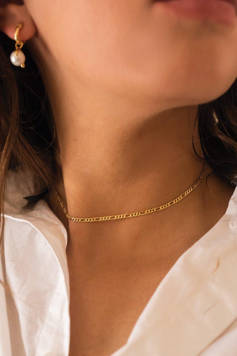 Dainty 14K Gold Chain Choker Necklace