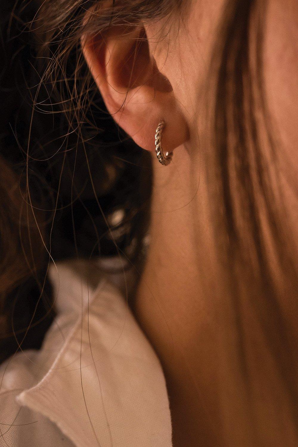 Small Silver Thin Hoop Earrings