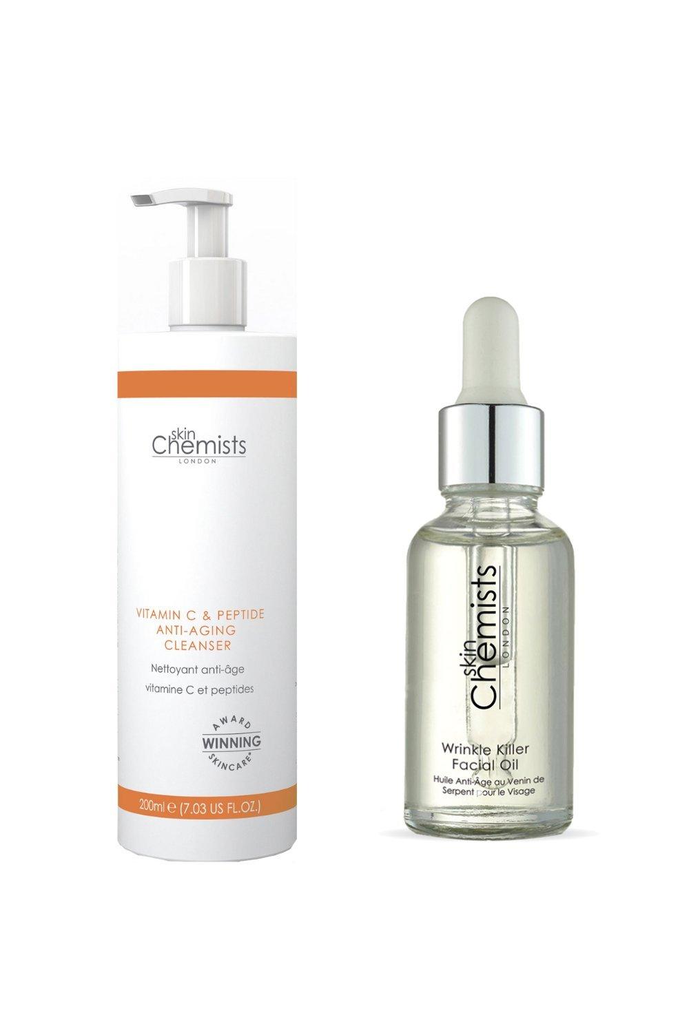 vitamin c & peptide cleanser & wrinkle killer facial oil kit