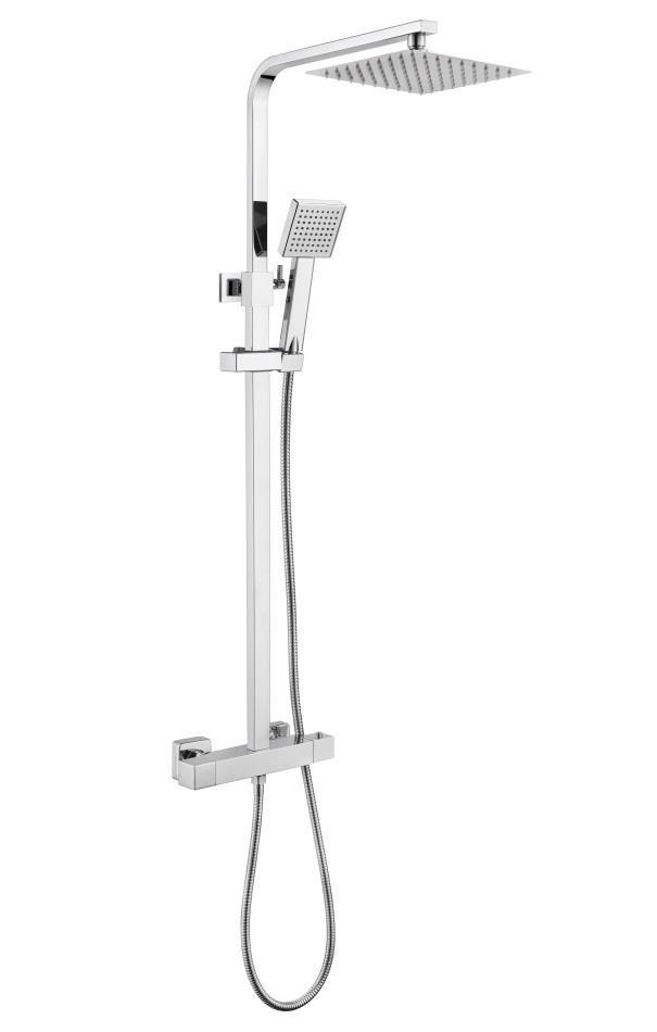 RainLux Cool Touch Exposed Adjustable Height Square Shower