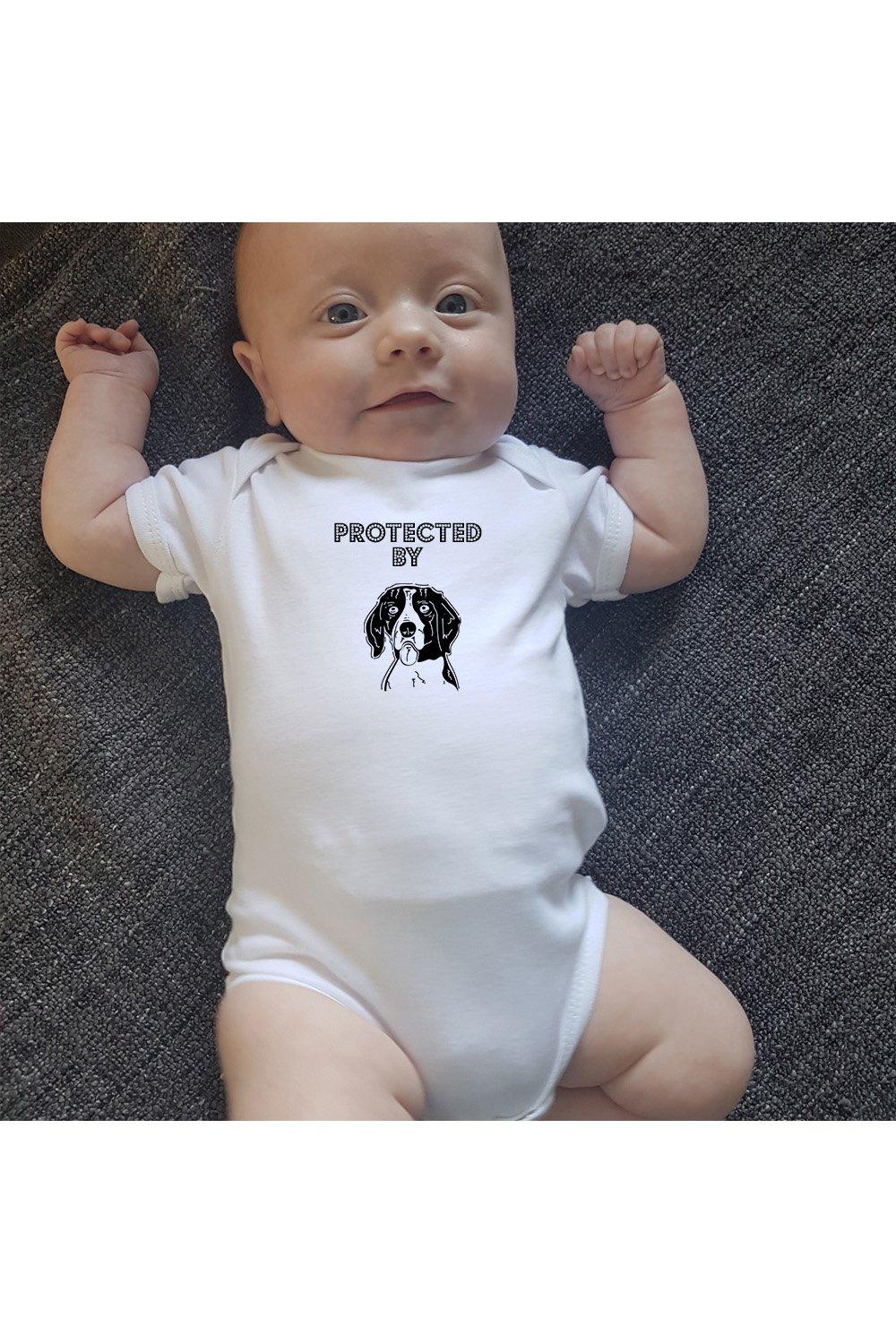 Protected by Beagle Dog Baby bodysuit and Baby Grow