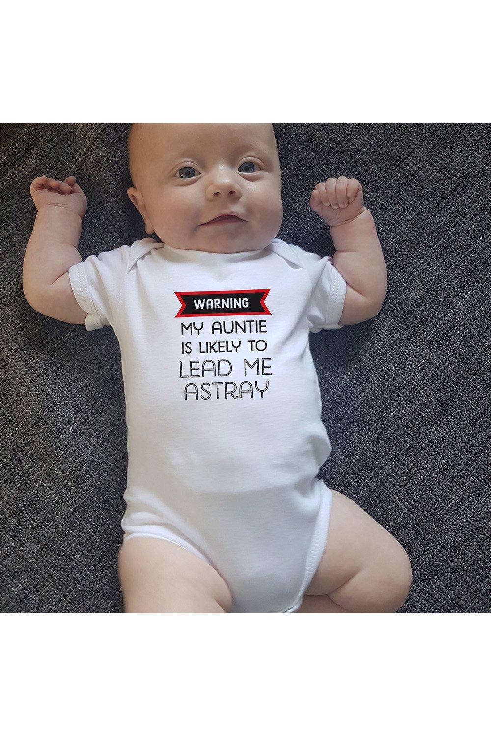 Newborn Baby Gift - My Auntie is likely to Lead Me Astray bodysuit / Baby Grow