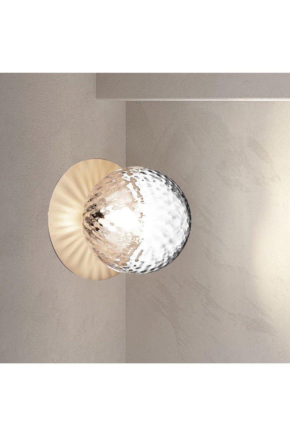 'Dixon' Brushed Gold and Clear Glass Globe Diffuser Wall or Ceiling Light