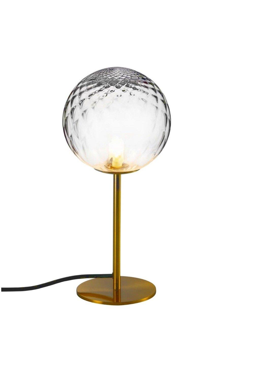 Dixon Brushed Gold and Clear Glass Globe Diffuser Table Lamp Light