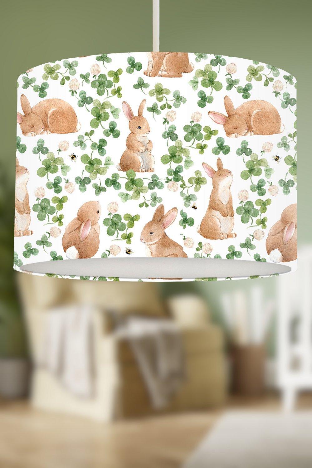 Bunny and Leaves Lampshade