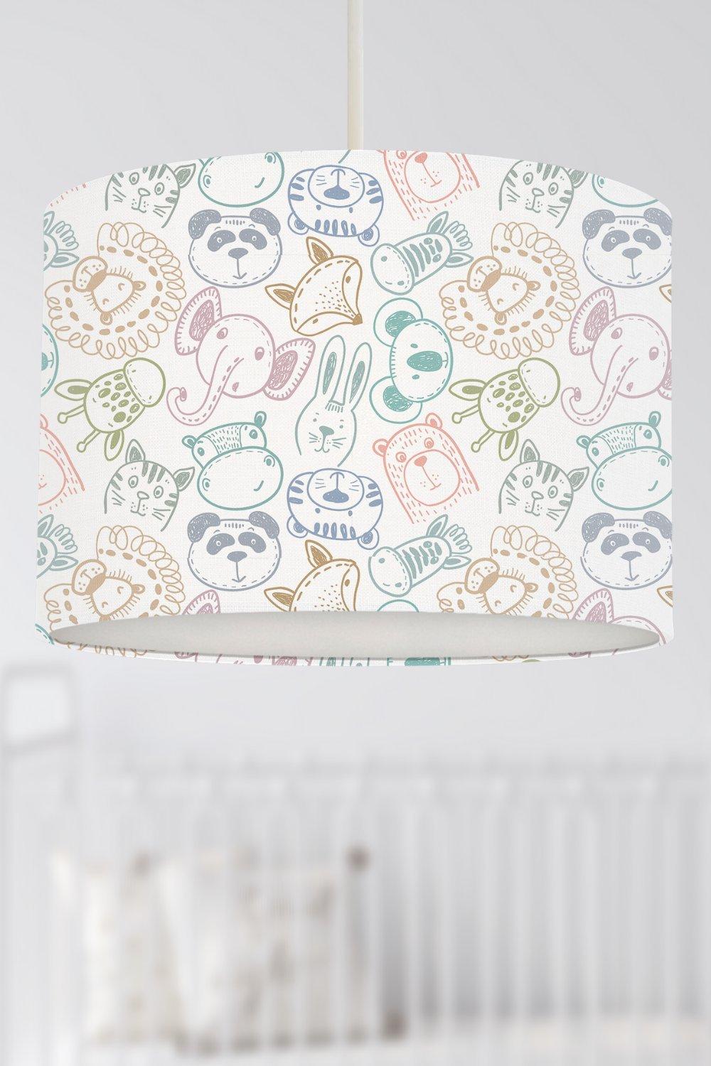 Colourful Animal Outlines Lampshade