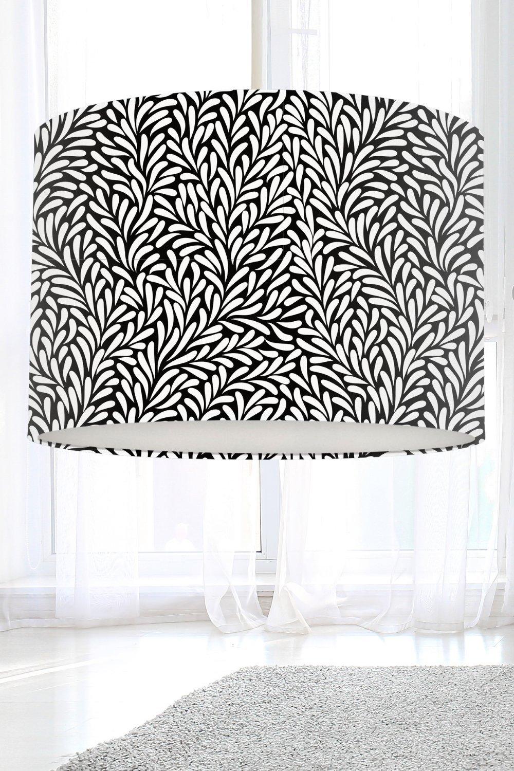 Monochrome Leaves Lampshade