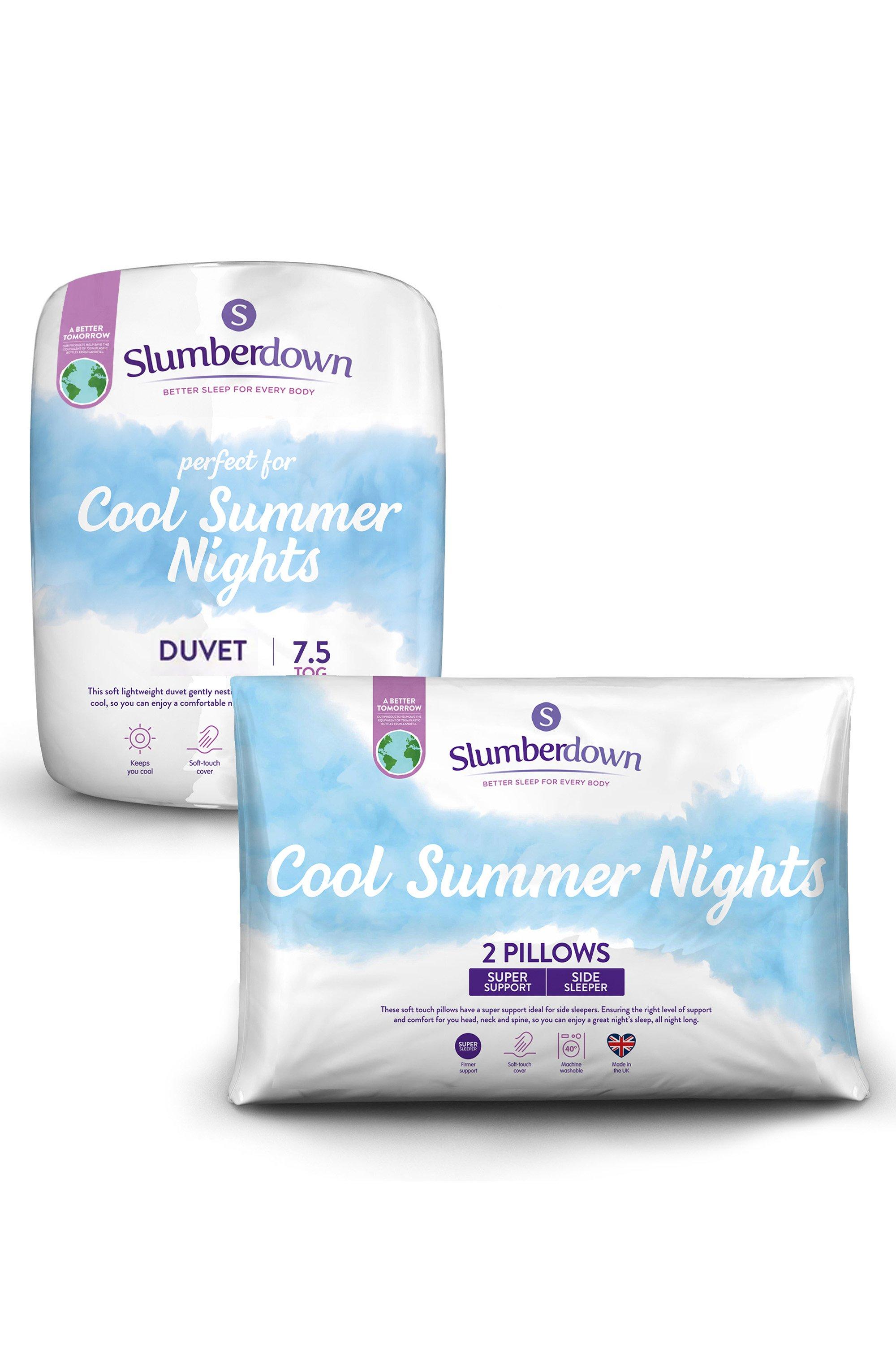 Cool Summer Nights 7.5 Tog Summer Duvet with 2 Firm Support Pillows